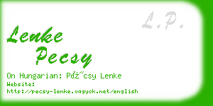 lenke pecsy business card